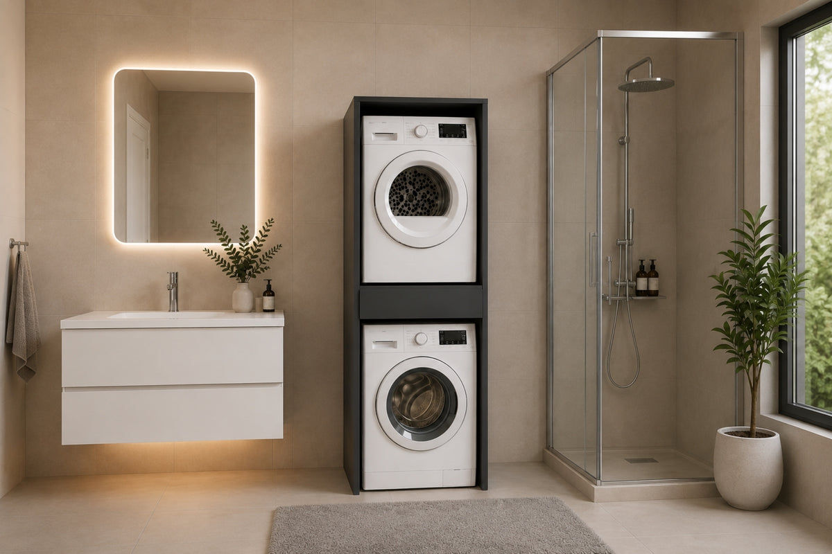 Argimo Senfoni Çamaşır ve Kurutma Makinesi Dolabı Tek Çekmeceli 67x67x190