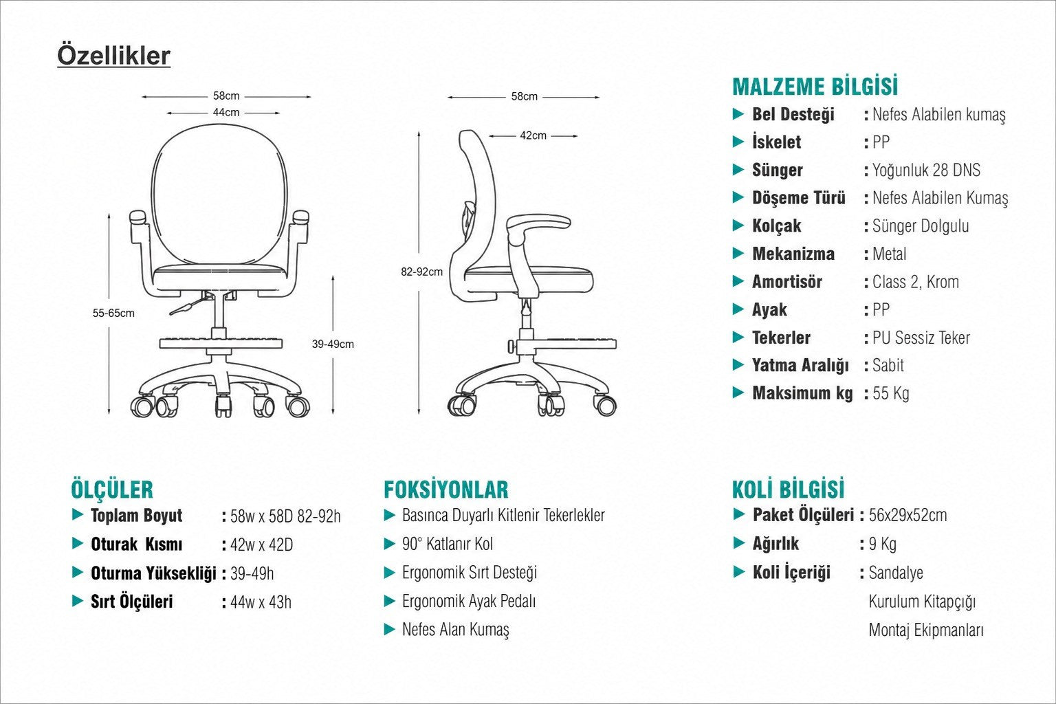Argimo SmartKid Ergonomik Çocuk Çalışma Sandalyesi