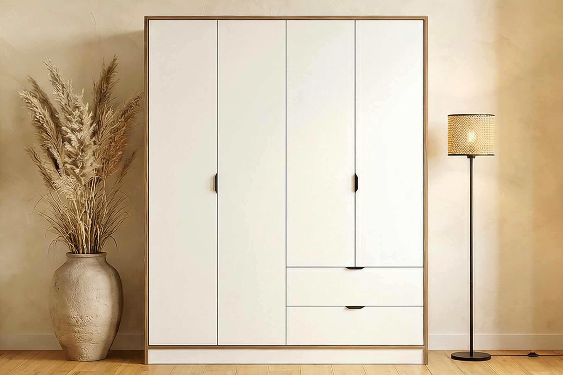 Argimo Arya 4 Kapaklı Dolap 44x128x182 cm Beyaz