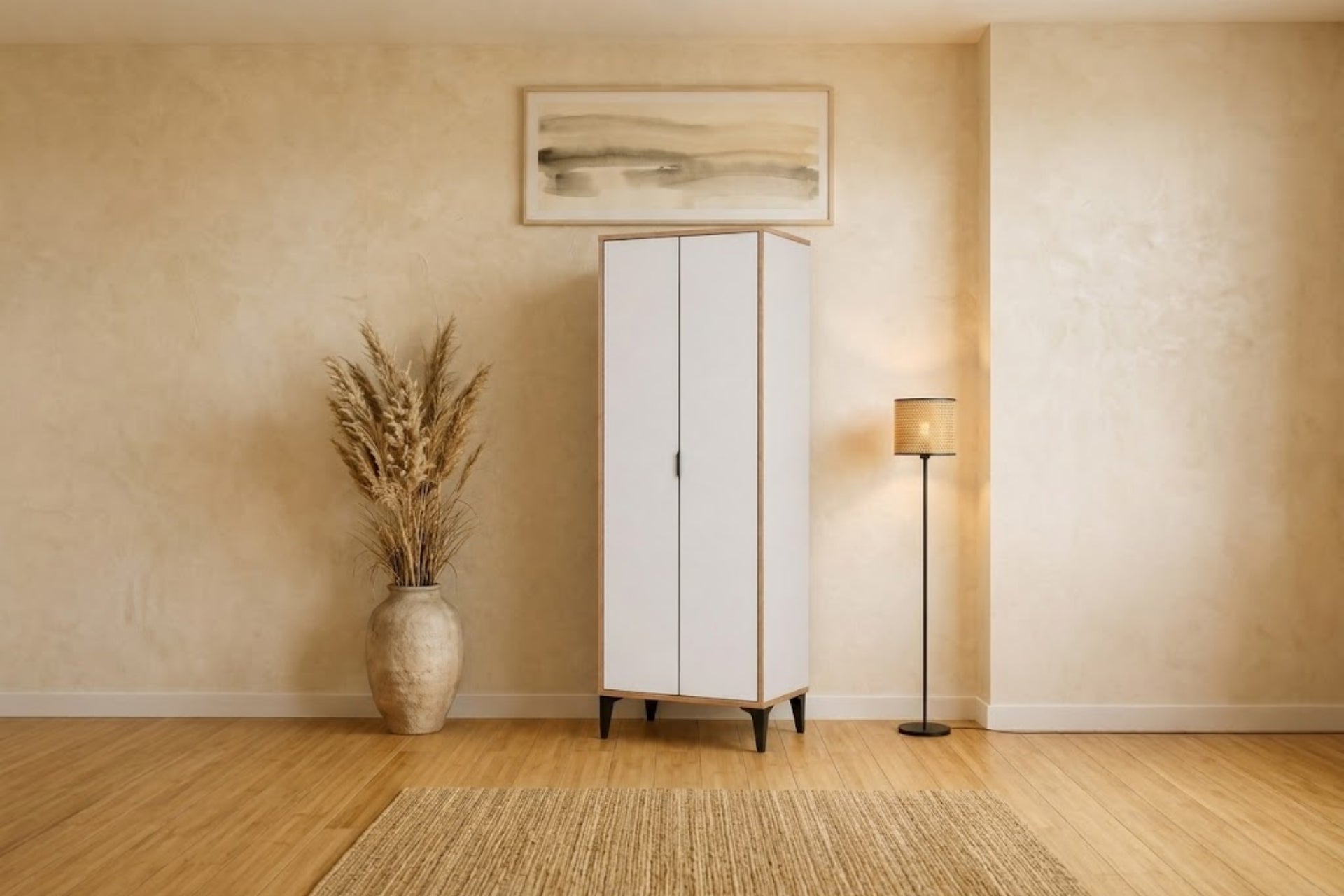 Argimo Arya 2 Kapaklı Çok Amaçlı Dolap 37x65x190 cm Beyaz