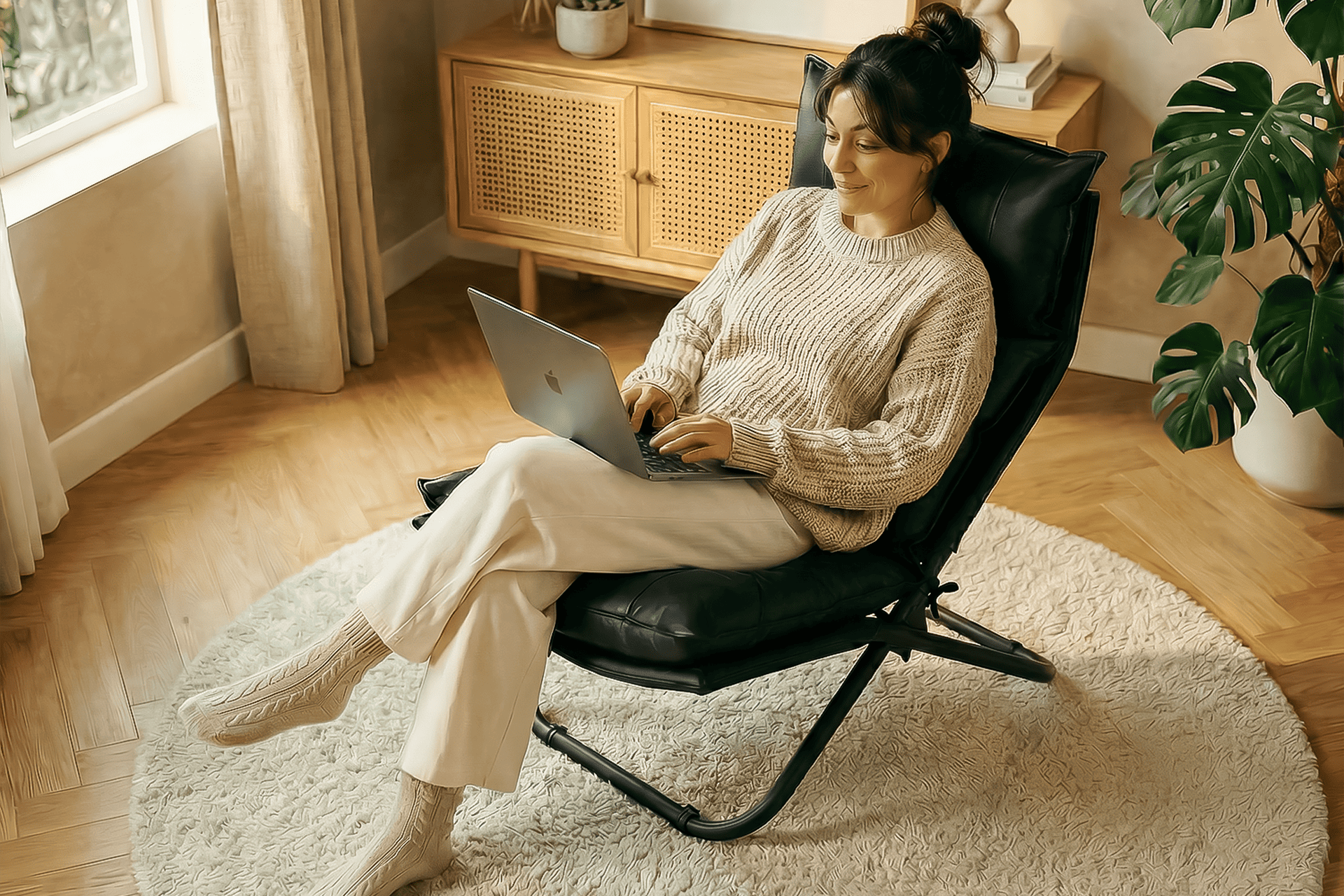 Argimo Baron Metal İskeletli Katlanır Dinlenme Koltuğu Modern Lounge Minderli Sandalye Tekli TV Koltuk