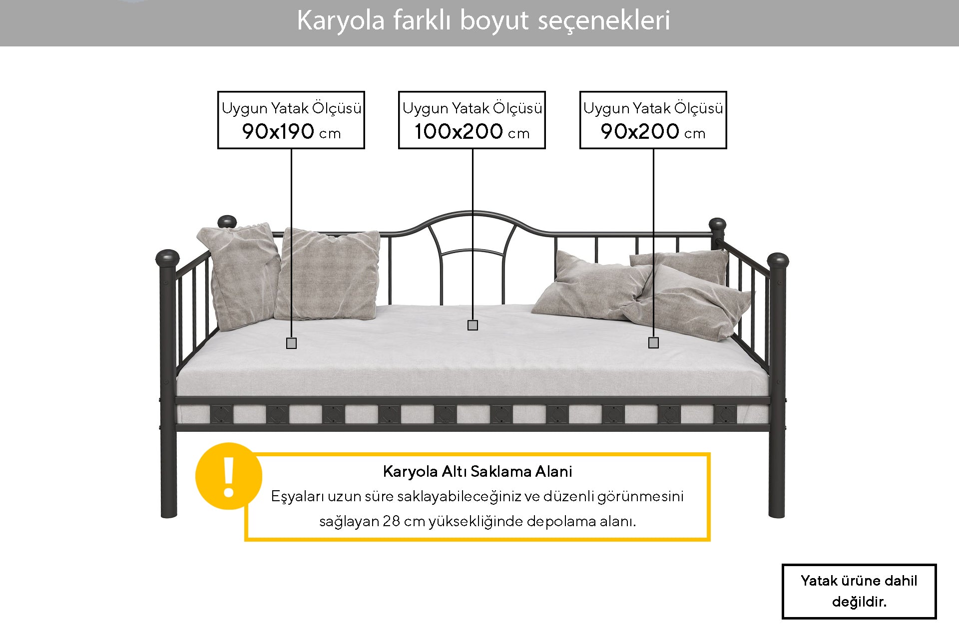 Argimo Kamelya Sedir Metal Karyola