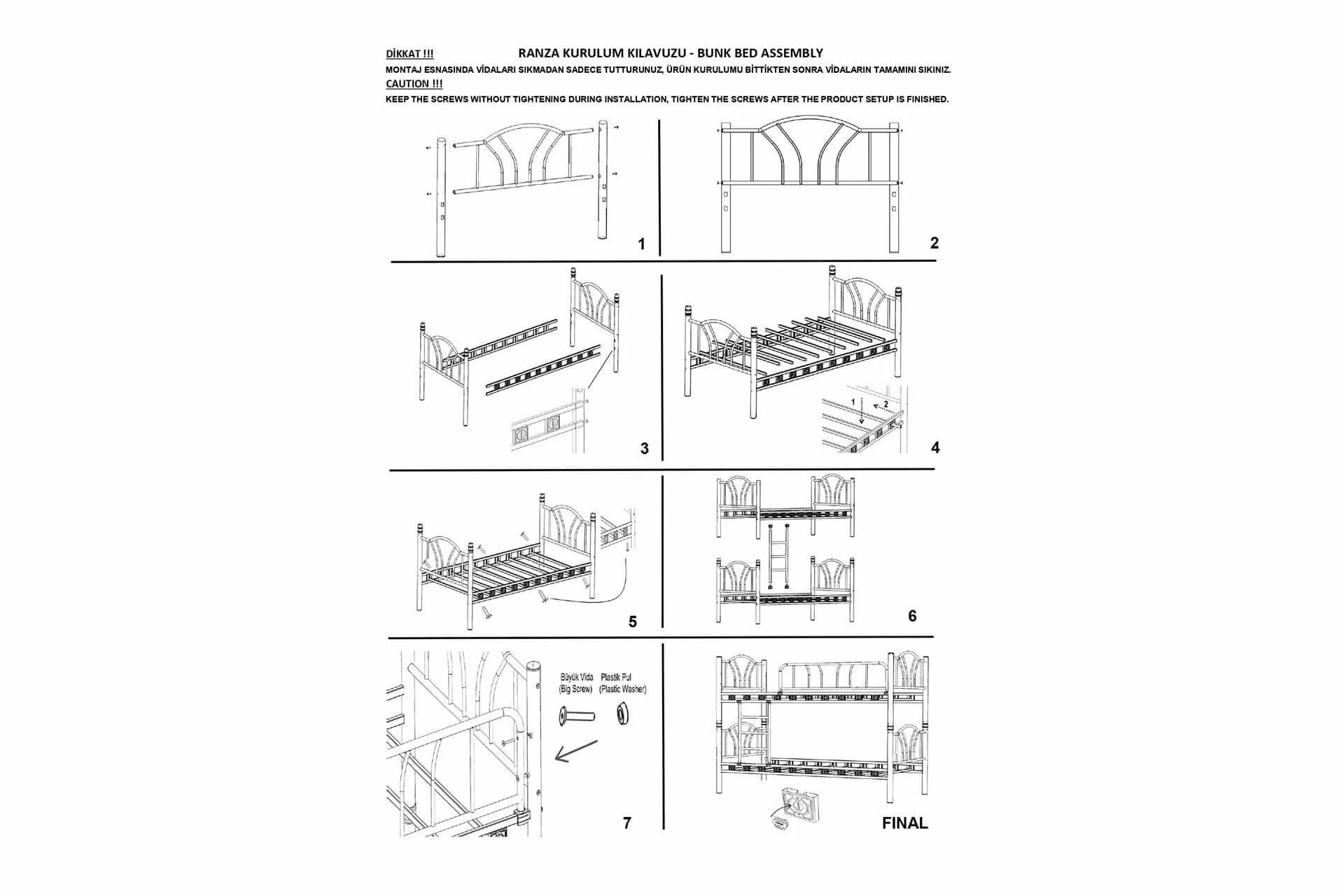 Argimo Yurt Genç Çocuk Odası Metal Ranza ve Karyola - Argimo