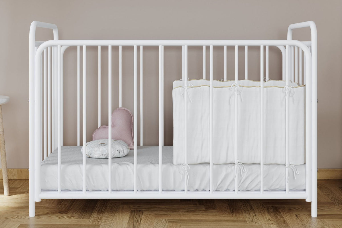 Argimo Bunny 2 Kademeli Metal Bebek Beşiği Park Beşik Karyola 60x120 Beyaz (Cibinliksiz)