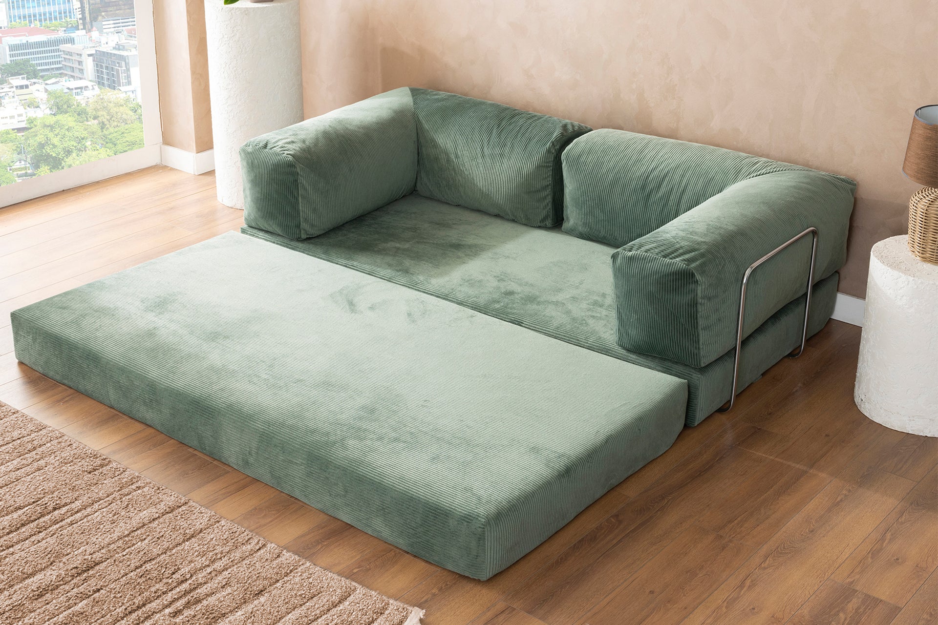 Argimo Godila Çok Amaçlı Sofa Çift Kişilik Yatak Koltuk Pembe