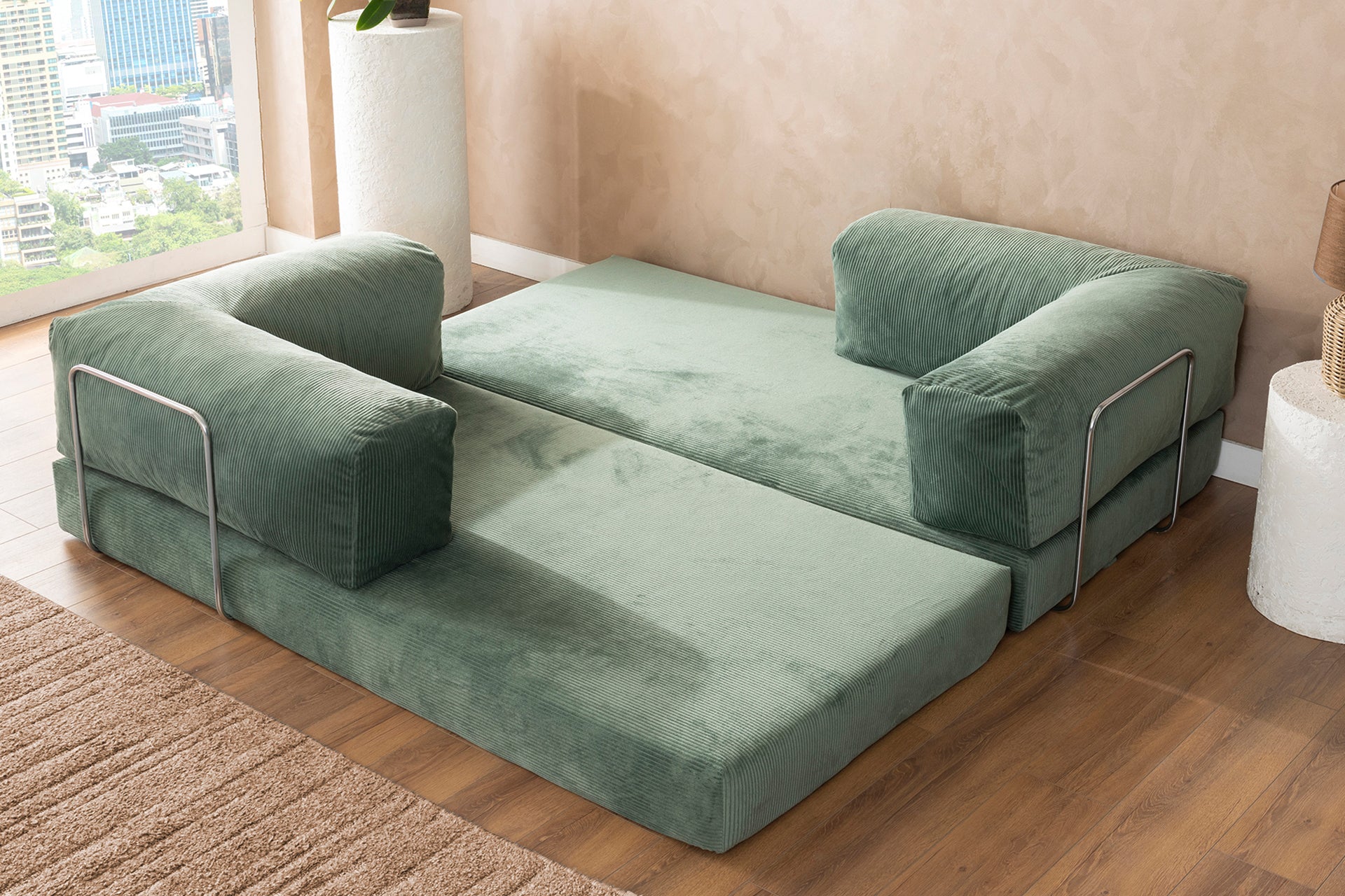 Argimo Godila Çok Amaçlı Sofa Çift Kişilik Yatak Koltuk Pembe