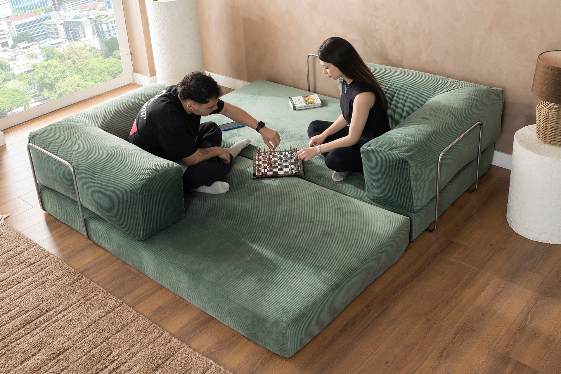 Argimo Godila Çok Amaçlı Sofa Çift Kişilik Yatak Koltuk Pembe